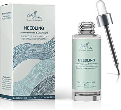 Siero Needling - Microneedling, Siero Antirughe, Filler ad alta concentrazione di Acido Ialuronico e Vitamina C - Trattamento Professionale 100% MADE IN ITALY