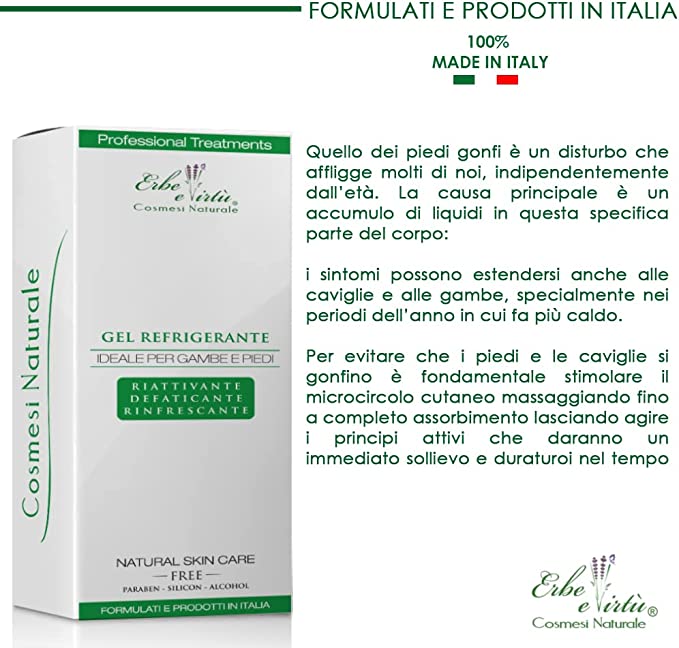 Gel Refrigerante Gambe e  Piedi Cristalli di Menta 100 ml