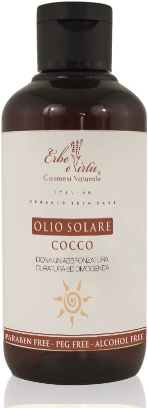 olio solare abbronzante cocco 200ml adatto x fototipi scuri o pelli già abbronzate